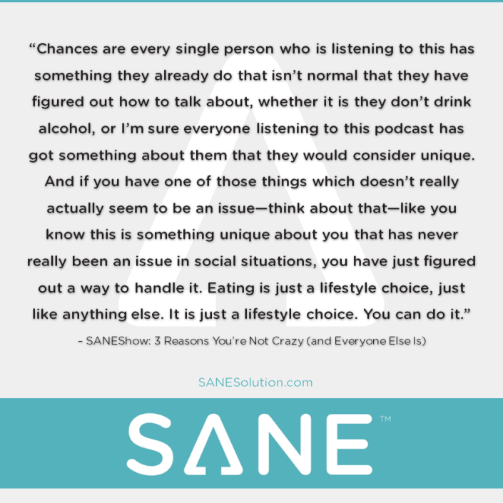 Starvation Is NOT Healthy. Stop counting calories & go #SANE with me at http://SANESolution.com
