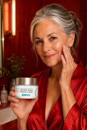 PRO60+ Wrinkle Repair Retinol Cream as part of an evening routine